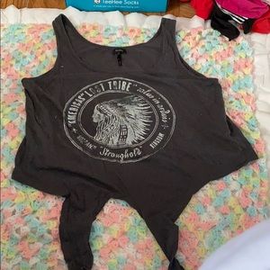 Grey tank cropped top